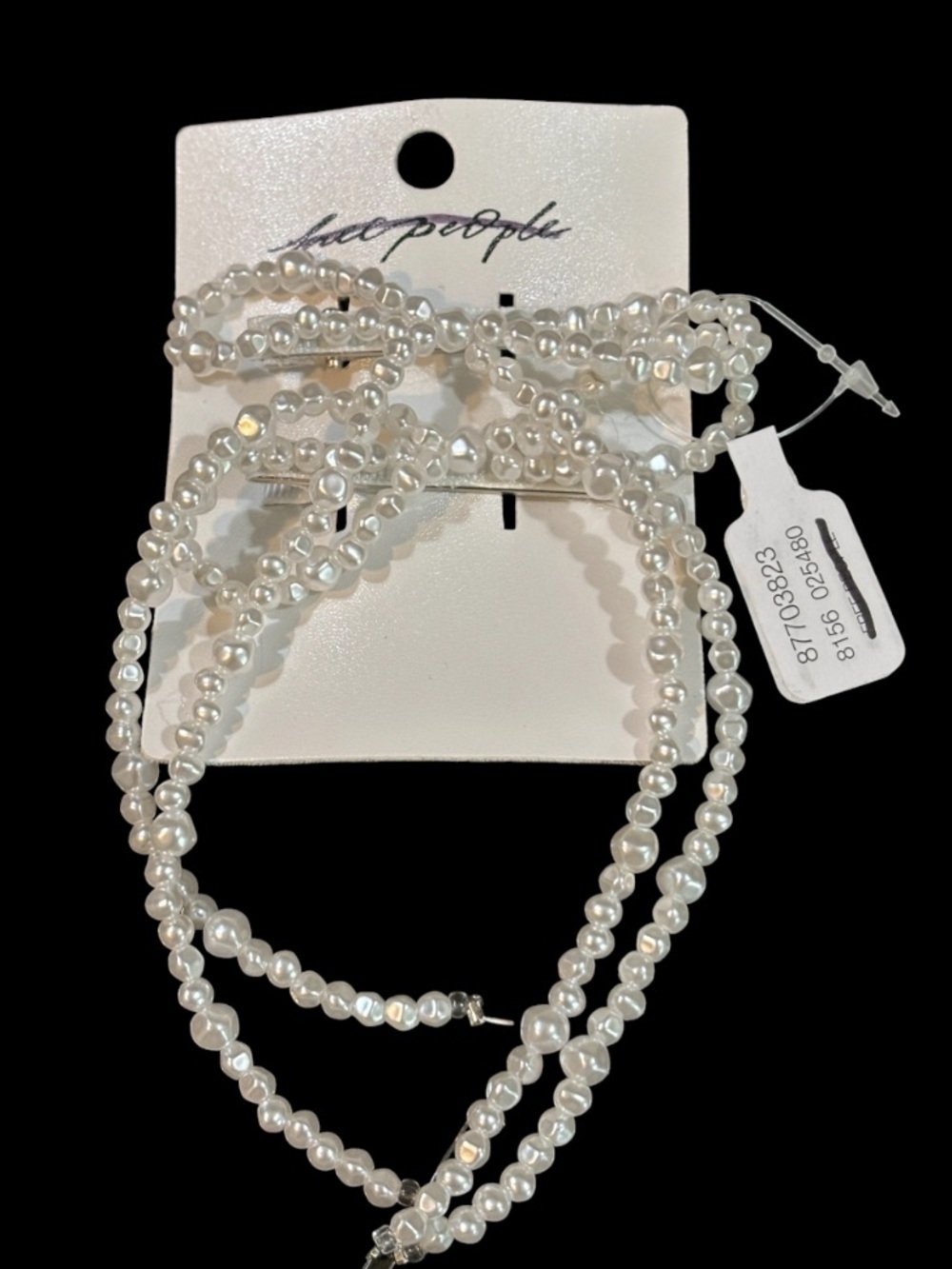Free People Beaded Bow Hair Clips NWT